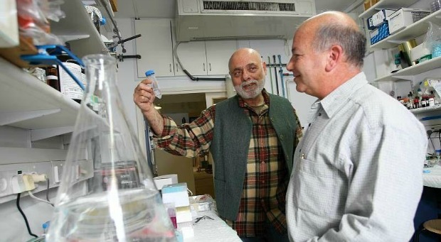 Andromeda CEO Dr. Shlomo Dagan, right, with DiaPep 277 inventor Prof. Irun Cohen.