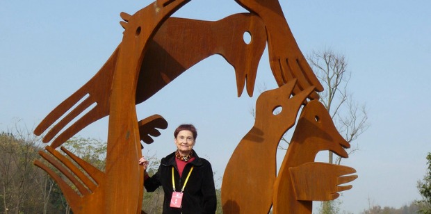 A Merhav sculpture installed in Romania.