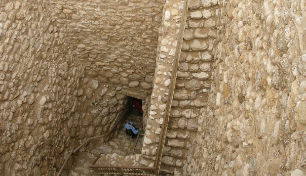Entrance to biblical water system unearthed in Tel Sheva. Photo courtesy of Israel Tourism Ministry