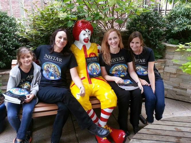 Shira Frimer, second from right, at the launch of Nistar at Ronald McDonald House in New York. 