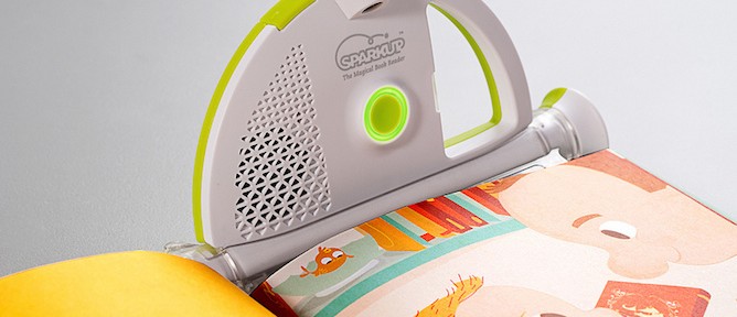 Sparkup attaches to any picture book, allowing kids of all ages to read along with the personalized, pre-recorded voice of any or all loved ones.