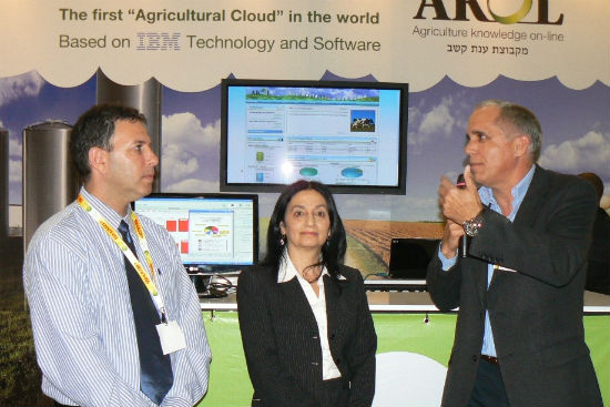 From left, AKOL CEO Ron Shani, Agriculture Minister Orit Noked, and Michael Oren of IBM's Global Tech Unit.