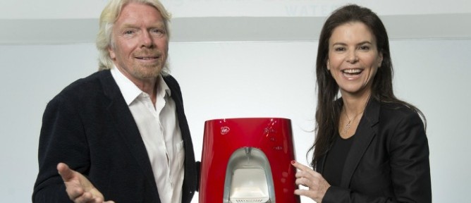 Richard Branson and Ofra Strauss introducing Virgin Pure.