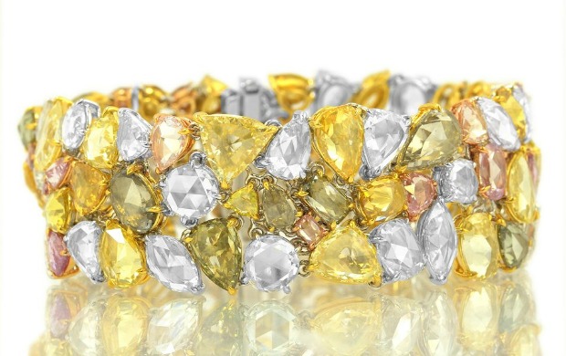 Fancy Coloured Diamond Bracelets | Colour Stone Bracelets Online