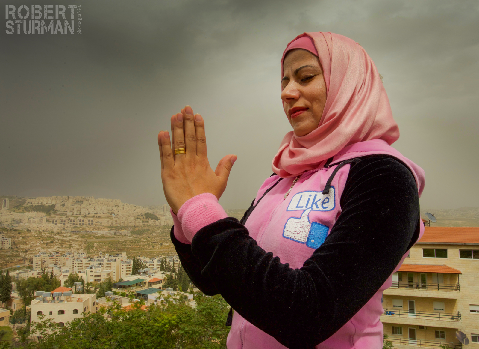 Rula Samer of Bethlehem teaches yoga to pregnant women. Photo by Robert Sturman