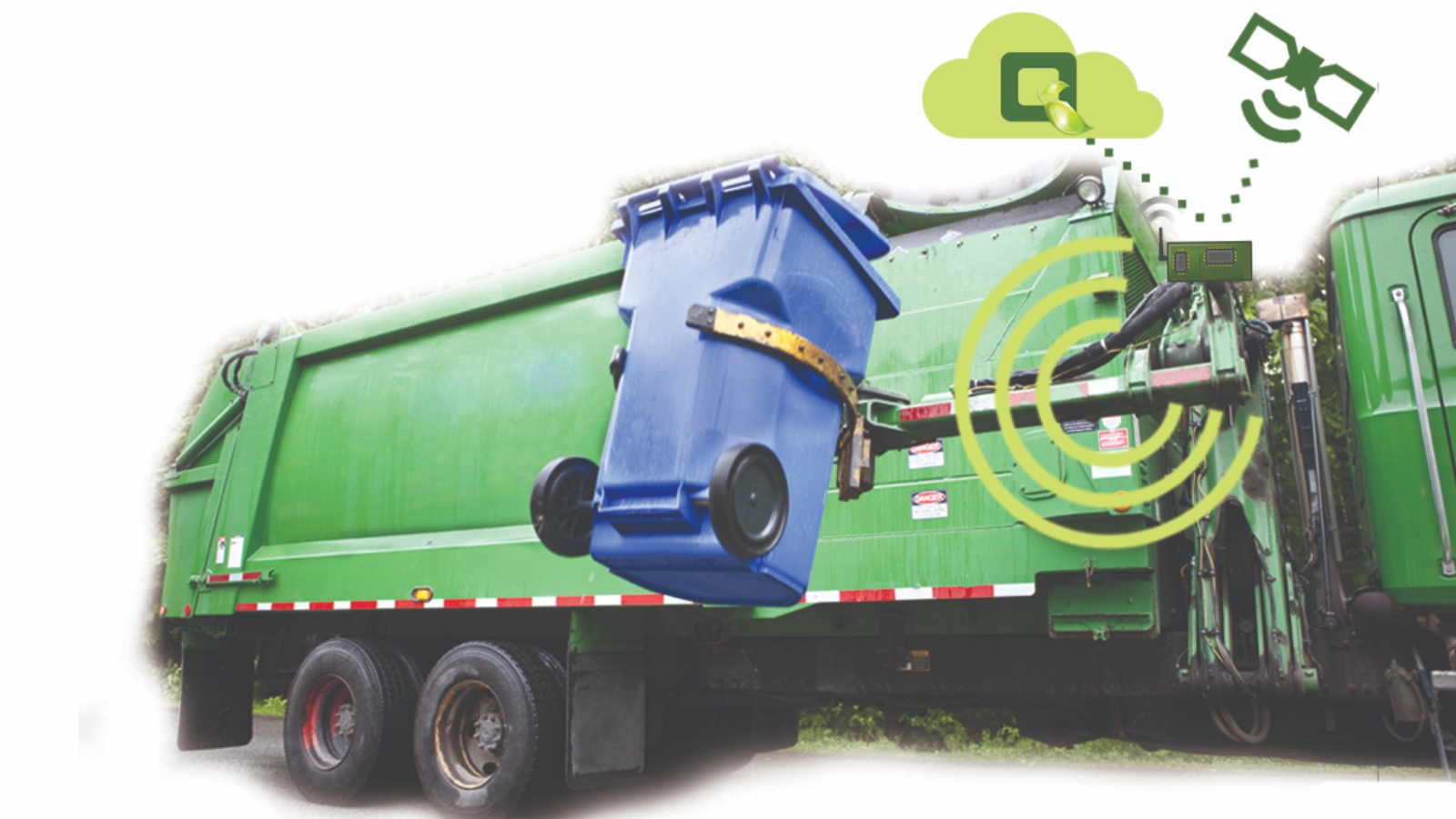 green garbage truck images